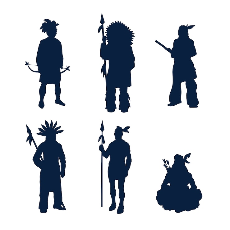 Free Vector flat design native americansilhouette