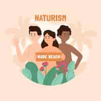 Free vector flat design naturism concept illustrated