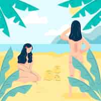 Vettore gratuito illustrazione di concetto di naturismo design piatto