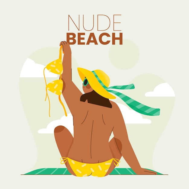 Illustrazione di concetto di naturismo design piatto
