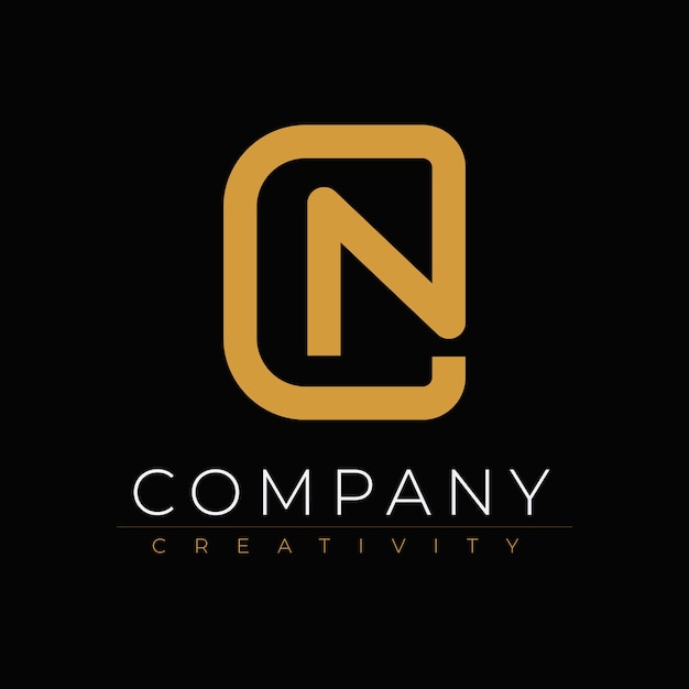 Flat design nc or cn logo template