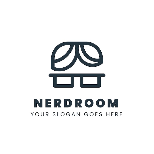 Flat design nerd logo template