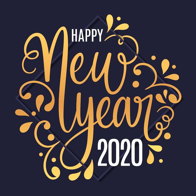 Flat design new year 2020 background