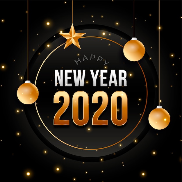 Flat design new year 2020 background