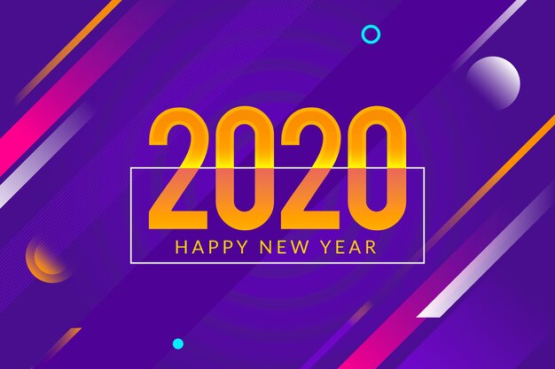 Flat design new year 2020 background