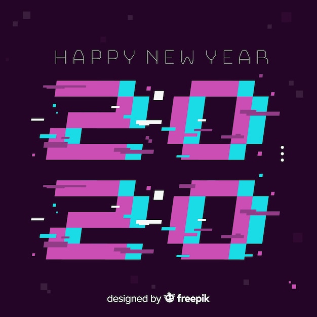 Flat design for new year 2020 event