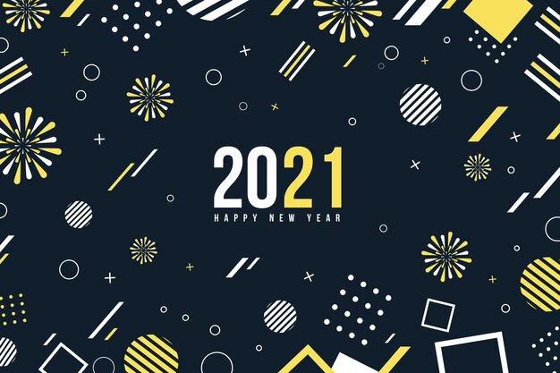 Flat design new year 2021 background