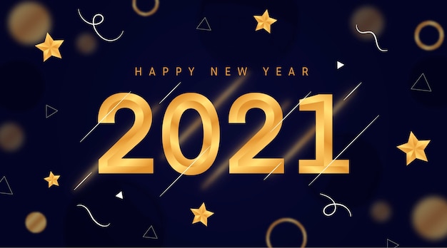 Free vector flat design new year 2021 background