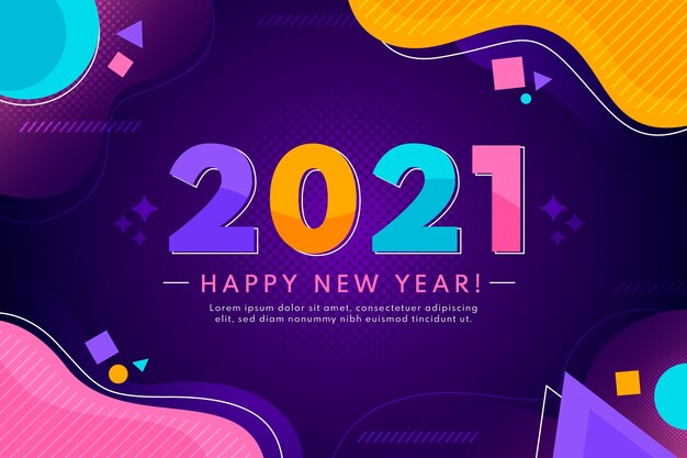 Flat design new year 2021 background