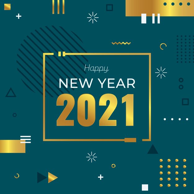 Flat design new year 2021