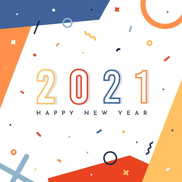 Flat design new year 2021