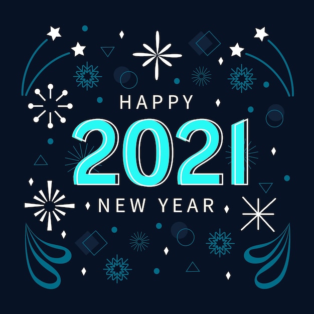 Плоский дизайн новый год 2021
