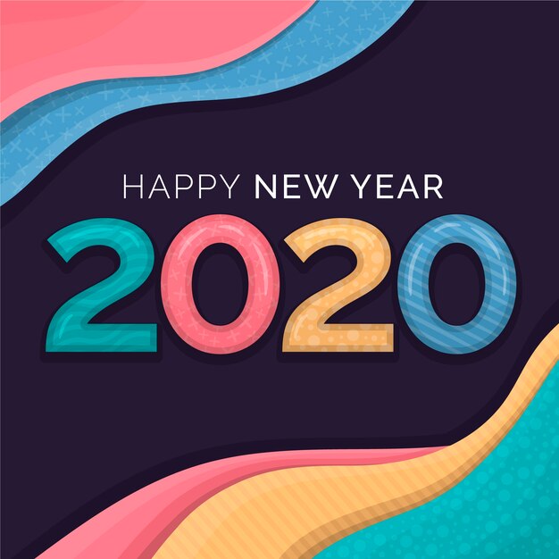 Flat design new year background