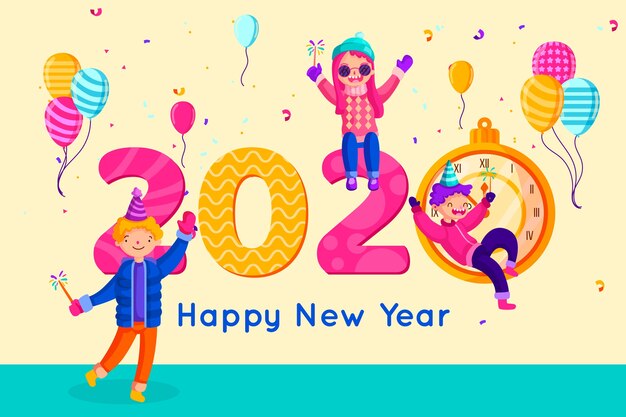 Flat design new year background