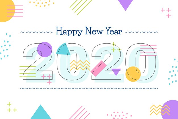 Flat design new year background