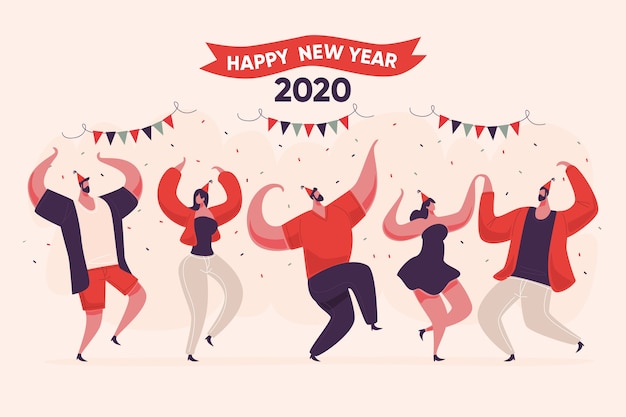 Flat design new year background