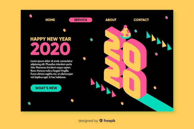 Free vector flat design new year landing page