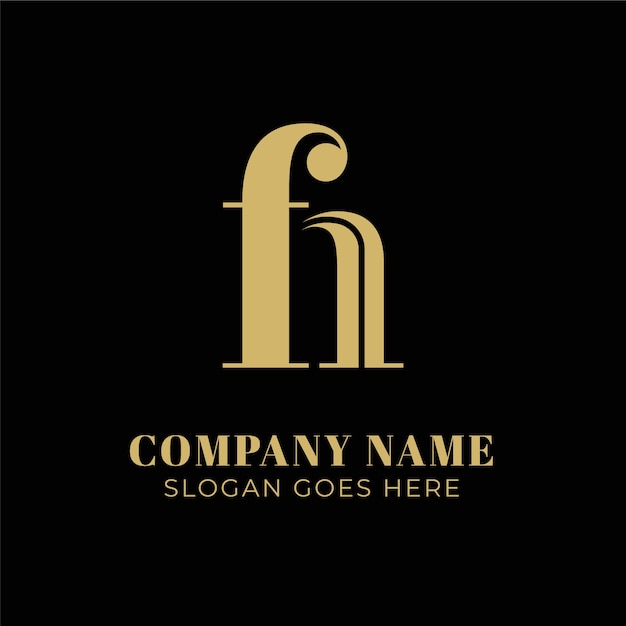 Flat design nf or fn logo template