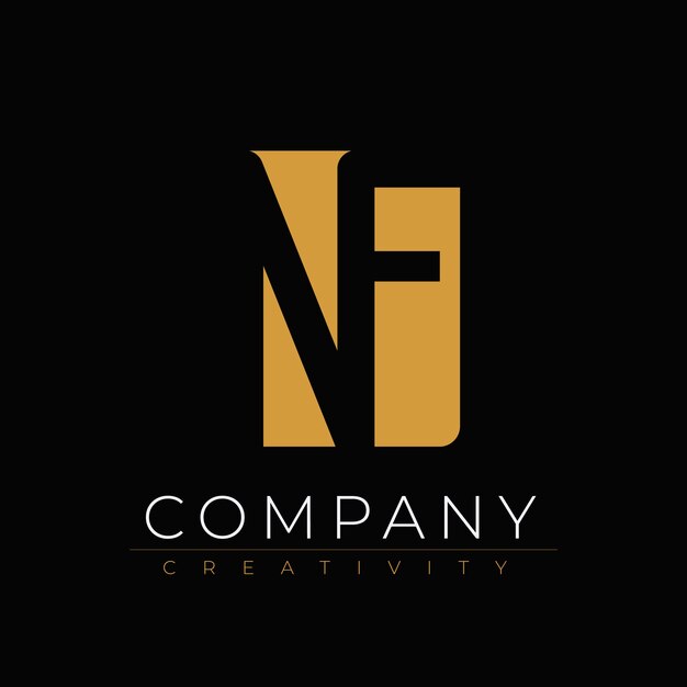 Плоский дизайн шаблона логотипа nf или fn