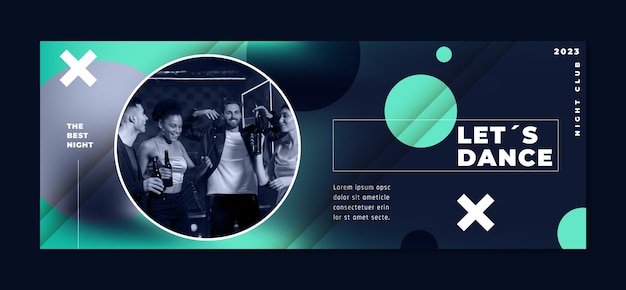 Flat design night club facebook cover