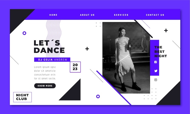 Free vector flat design night club landing page