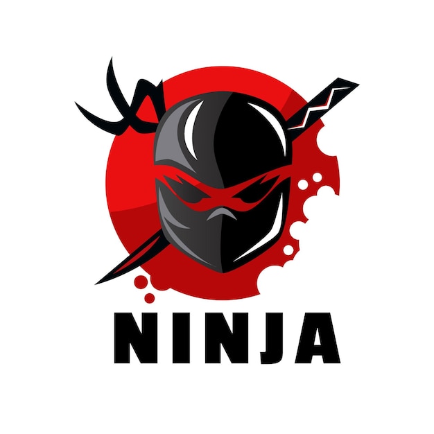 Flat design ninja logo template