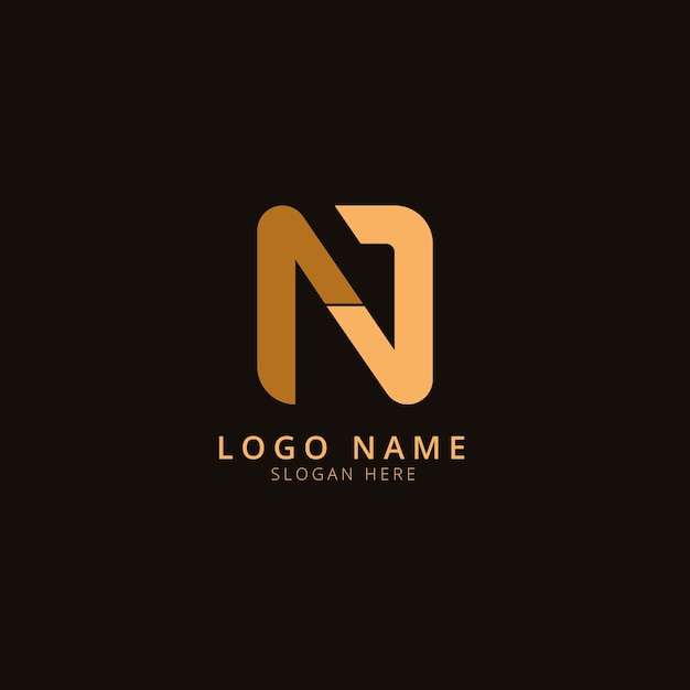 Vettore gratuito logo monogramma nj design piatto