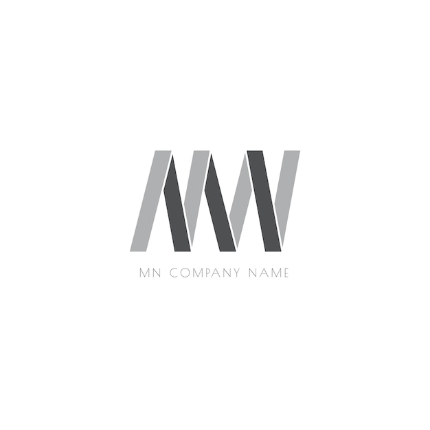 Flat design nm or mn logo template