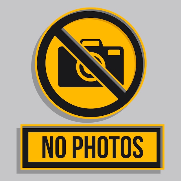 Flat design no photo sign design