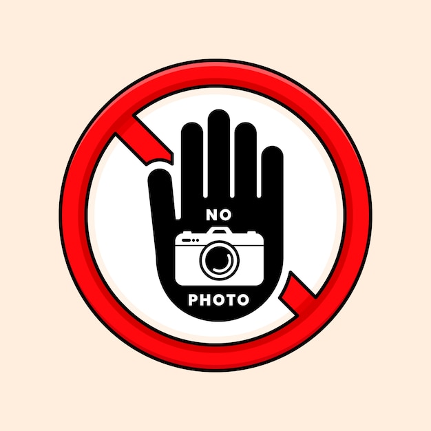 Flat design no photo sign