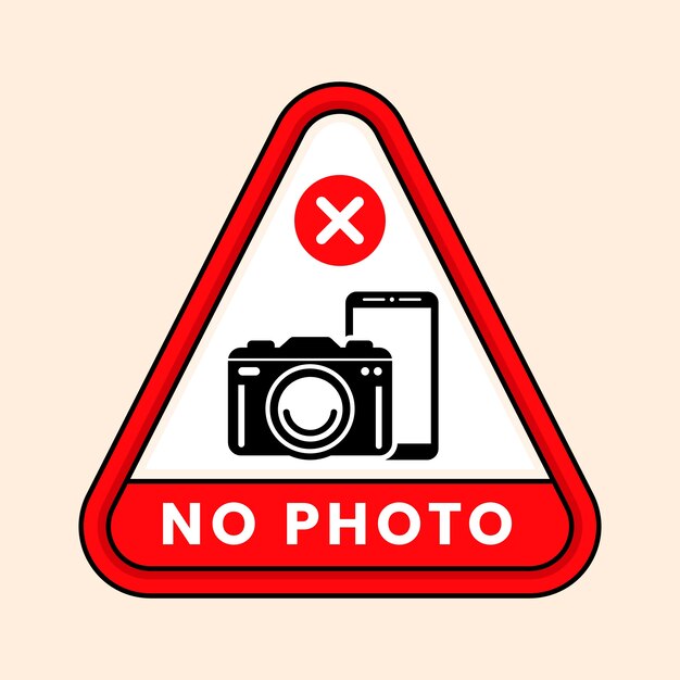 Flat design no photo sign