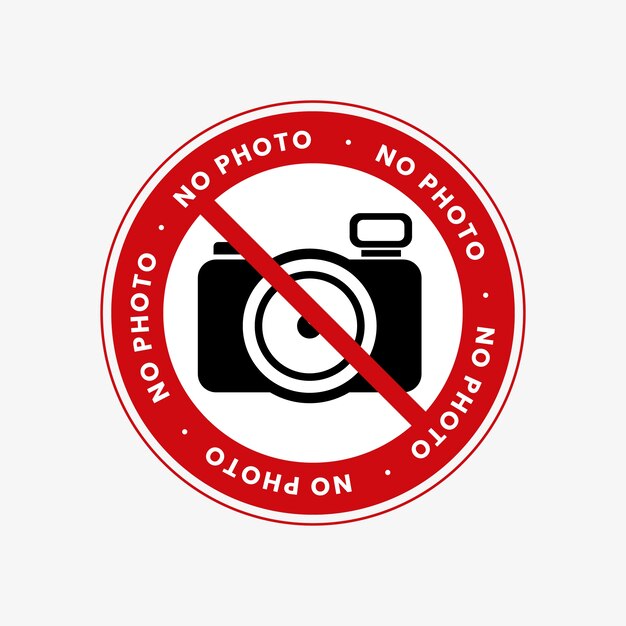 Flat design no photo sign