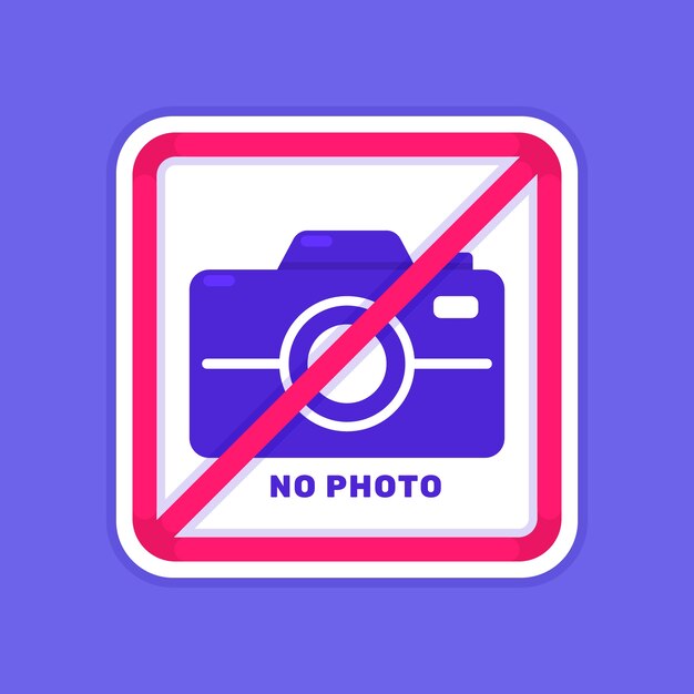 Flat design no photo sign