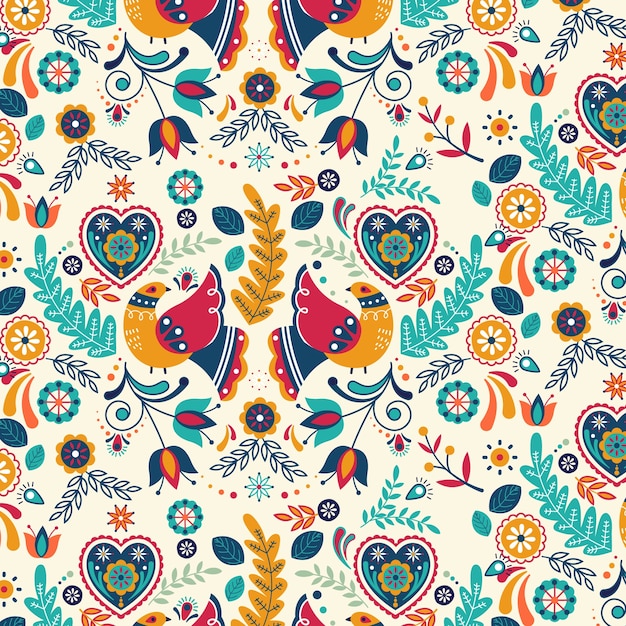 Free vector flat design nordic pattern design