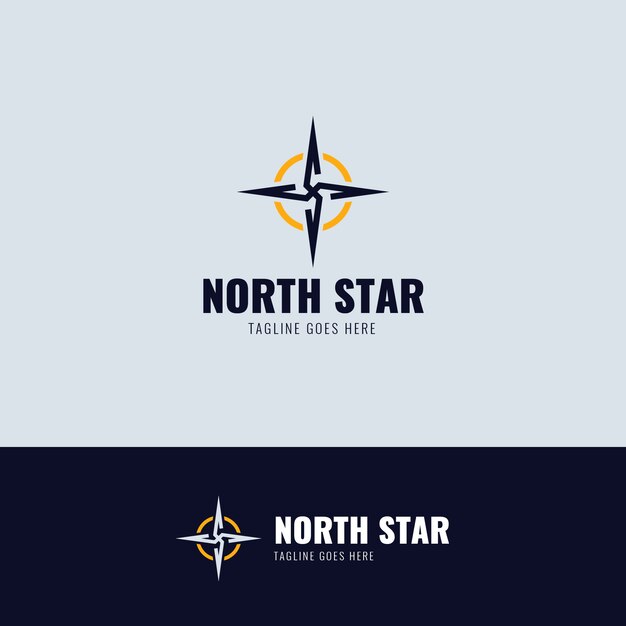 Flat design north star logo template