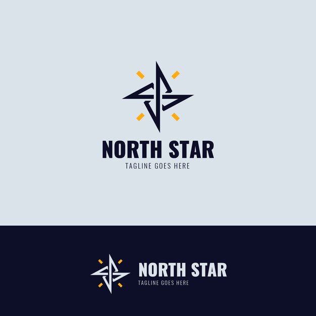 Flat design north star logo template