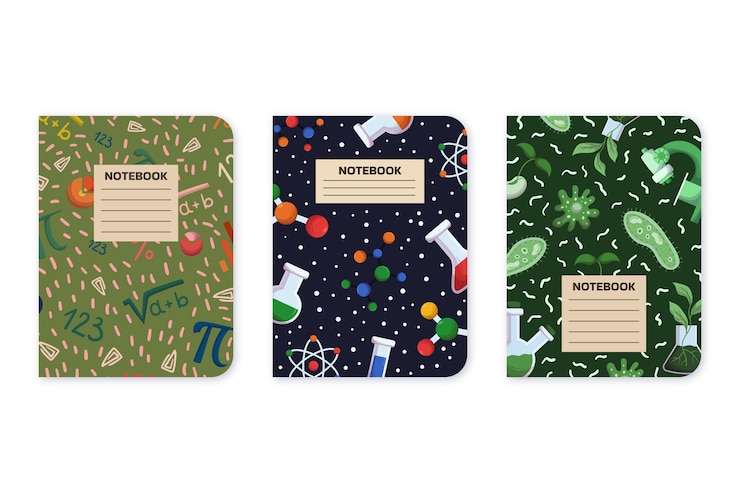 Free Vector flat design notebook cover design