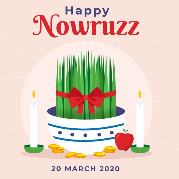 Flat design nowruz concept