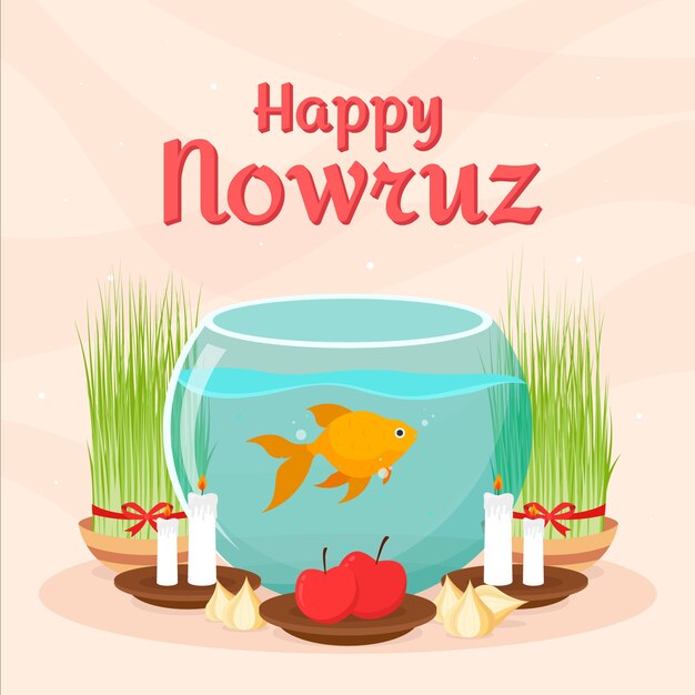 Free vector flat design nowruz concept