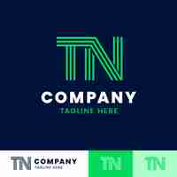 Free vector flat design nt or tn logo template