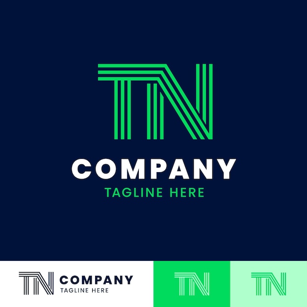 Плоский дизайн шаблона логотипа nt или tn
