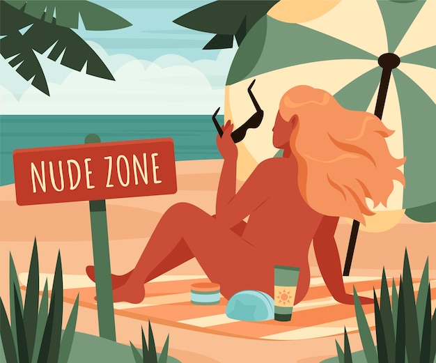 Free vector flat design nude zone concept