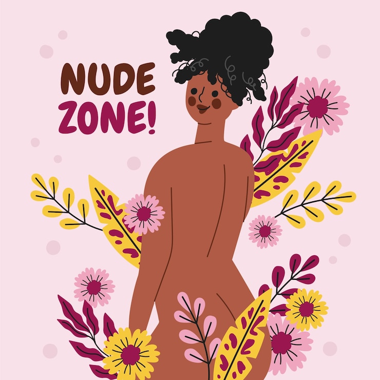 Free Vector flat design nude zone concept