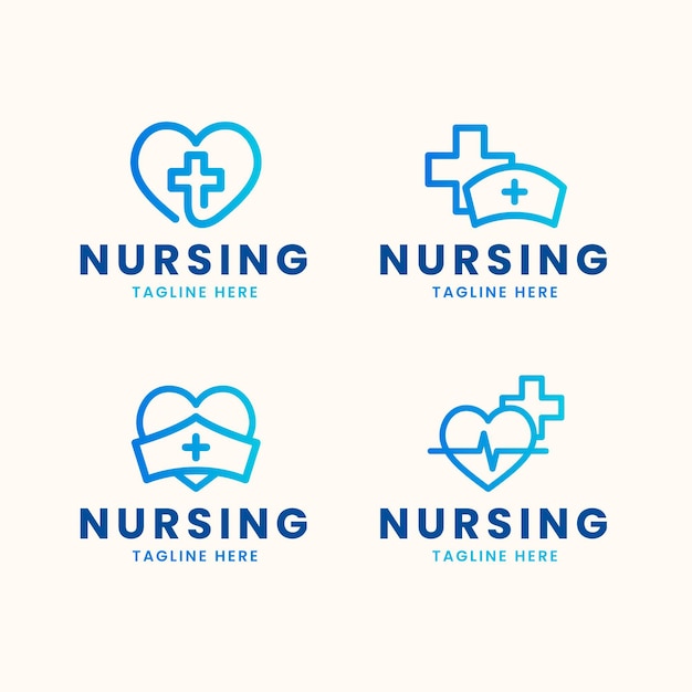 Free vector flat design nurse logo templates