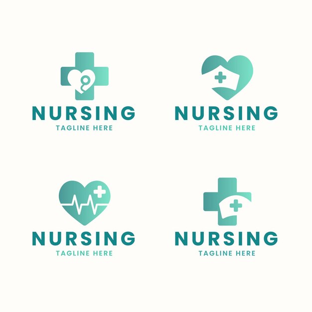 Flat design nurse logo templates
