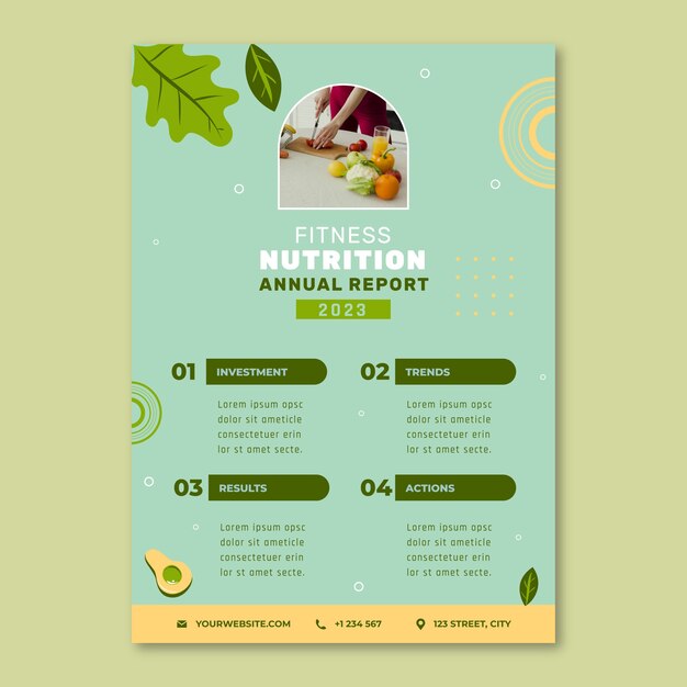 Flat design nutritionist advice annual report