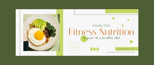 flat design nutritionist advice facebook cover template