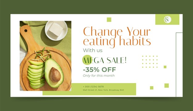 flat design nutritionist advice sale banner