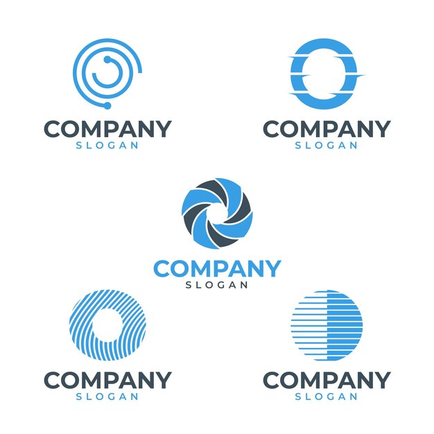 Flat design o logo templates pack