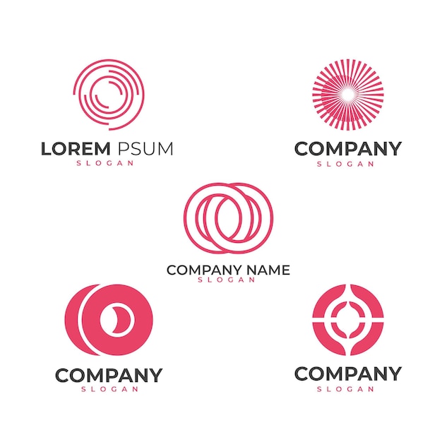 Плоский дизайн o пакет шаблонов логотипов
